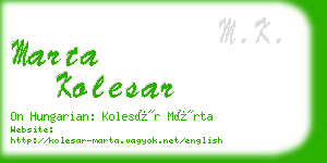 marta kolesar business card